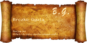 Brczko Gyula névjegykártya
